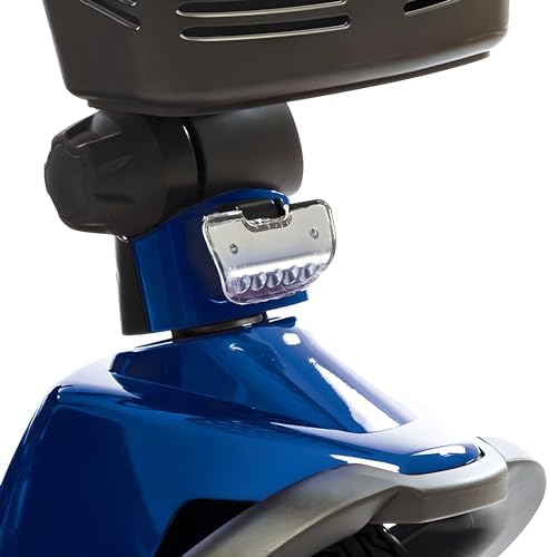 Pride Mobility Victory 10 3-Wheel Scooter - Comfort Mobility for Adults, U-1 Battery, 400 Lbs Weight Capacity, Viper Blue, 18"x17" Fordable Seat - SC610