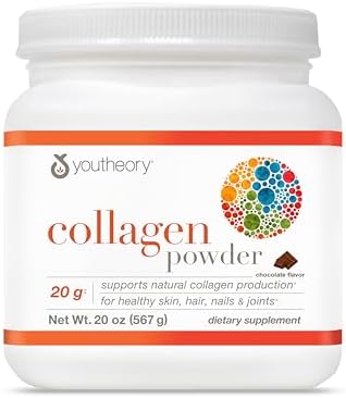 Youtheory Collagen Powder, 20g, Unflavored, 10 oz, 12-Day Supply