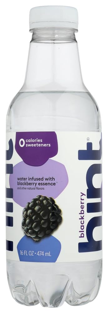 Hint Unsweetened Essence Water, 16 Ounce Bottles (Pack of 6) (Blackberry)