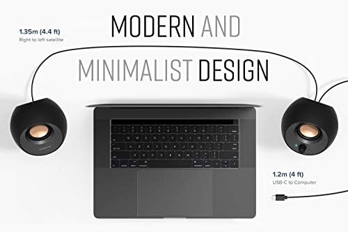 Creative Pebble V3, 2.0 USB-C Desktop Speakers, Bluetooth 5.0, Black