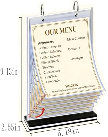 A5 Acrylic Plastic Folder with T-Shaped Stand - Indoor/Outdoor Suction Cup Holder -- For Documents, Photos, Menus & Marketing Racks