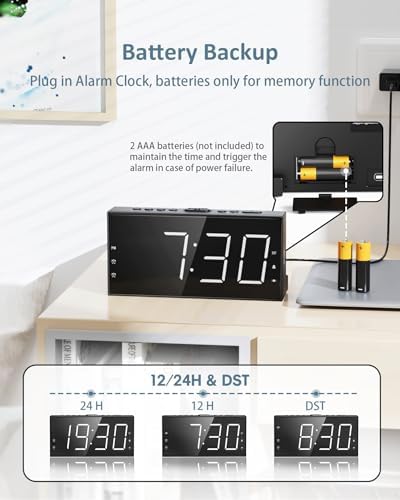 Alarm Clock with Bed Shaker, Vibrating Alarm Clock for Heavy Sleepers