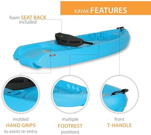 Lifetime 90787 Dash 66 Youth Kayak, Glacier Blue, 78 inches
