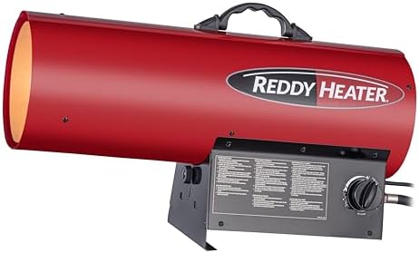 Reddy Heater 150, 000 BTU Forced Air Propane Heater - RFG150V | Outdoor Heater for Garage, Jobsite & Construction Site, Heat up to 3, 800 sq ft Area