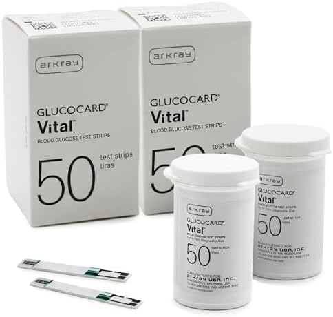 ARKRAY GLUCOCARD Vital Blood Glucose Test Strips – No Coding Required, Fast 7-Second Results