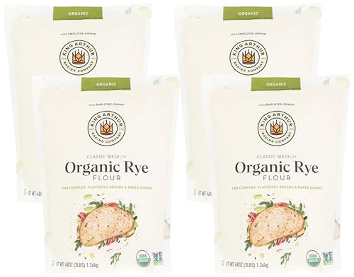 King Arthur Organic Medium Rye Flour - 3 lbs for Complex Flavorful Breads & Baked Goods - 100% US Grown & Milled - Non-GMO Project Verified - Robust