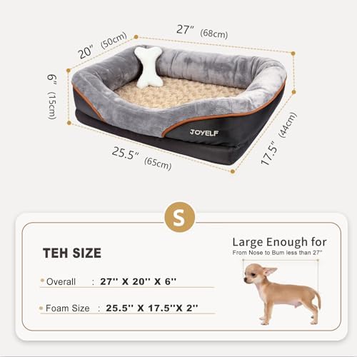 JOYELF Large Memory Foam Dog Bed, Orthopedic Dog Bed & Sofa with Removable Washable Cover and Squeaker Toy as Gift