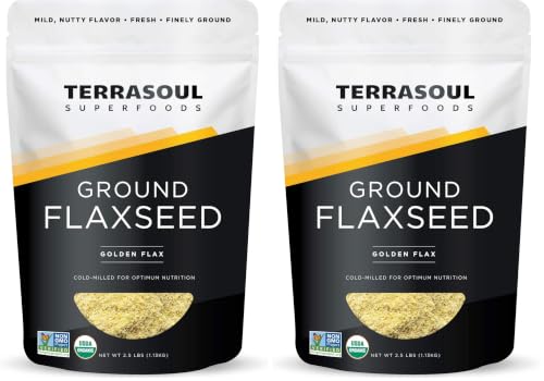 Terrasoul Superfoods Organic Ground Flax Seeds, 2.5 Pound - Finely Ground | Smooth Texture | Golden Flax