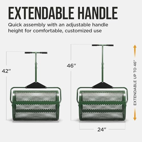 Best Choice Products Compost Spreader, 24-Inch Peat Moss Spreader, Heavy-Duty Steel Lawn & Soil Spreader for Topdressing, Sand, Manure & Mulch