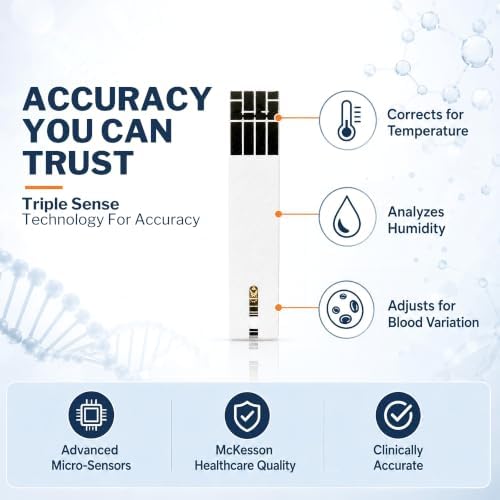 McKesson True METRIX Blood Glucose Test Strips for Diabetes, 1200 Strips