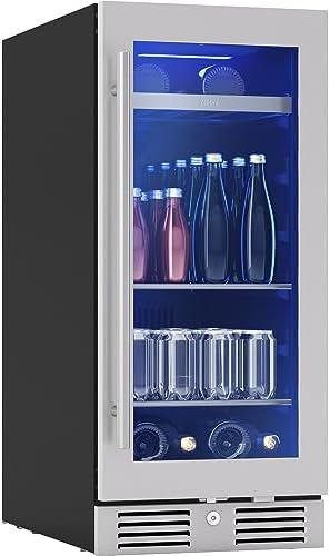 Zephyr Presrv 15 Inch Slim Wine Fridge Beverage Refrigerator Under Counter