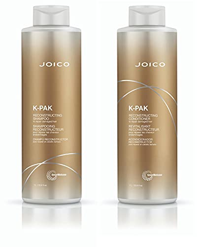 Joico K-PAK Daily Reconstructing Shampoo & Conditioner Set | For Damaged Hair | Repair Damage & Prevent Breakage | Double Hair Strength | Boost Shine | With Keratin & Guajava Fruit Extract