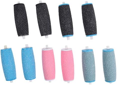 Compatible Replacement Roller Heads for Amope Pedi Perfect Electronic Foot File - Extra Coarse (4X) and Regular Coarse (6X) - Callus Removal