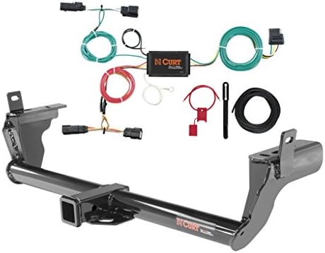 CURT Class 3 Trailer Hitch with Custom Wiring Harness Compatible with 2015-2018 Ford Edge Titanium & Sport | 2" Receiver | 4-Way Flat Output | 13234