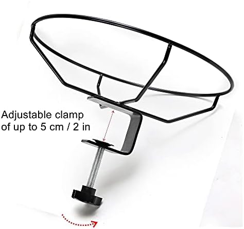 Hanizi Bird Bath Deck Mounted Bowl 12 Inches, Balcony Railing Birdbaths Unheated, Bird Bath Fence Clamp Detachable