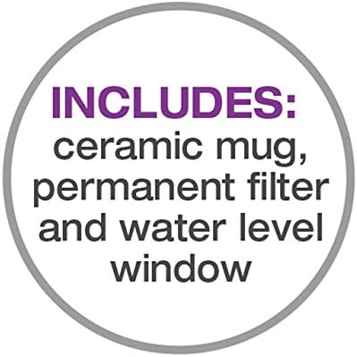Salton 1 Cup Mini Compact Drip Coffee Maker with Reusable Mesh Filter for Coffee Grounds