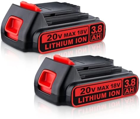 VANTTECH 2Packs 3.8Ah LBXR20 Replacement for Black and Decker 20v Battery