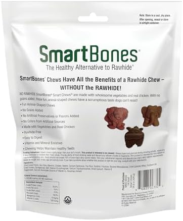 SmartBones Smart Chews, Rawhide Free Dog Chews, Treats for Dogs Made with Real Chicken and Vegetables, 14 Count Small | With Real Chicken & Veggies, No Grain Added and No Artificial Colors, Easy To Digest Chew Supports Dental Health, Small Dogs