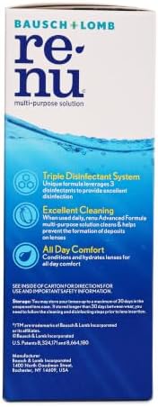 Renu Contact Lens Solution, Advanced Formula, Multi-Purpose Solution with Lens Case, Gently Cleans, Disinfects