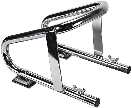 Extreme Max 5001.5763 Deluxe Chrome Motorcycle Wheel Chock - 5.5" Wide