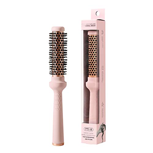 Magic Curling Round Brush (1 Inch) - Non-electronic, Self-Standing Round Brush, Great Blowout, Ceramic Coated Barrel, Quick Styling