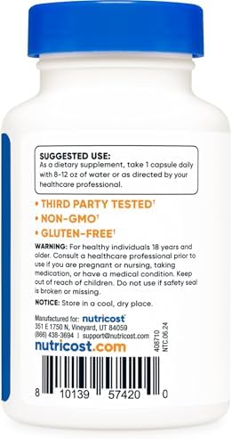 Nutricost Ashwagandha Herbal Supplement 600mg, 120 Capsules, Gluten-Free | Vegetarian, GMO-Free, Ashwagandha Root