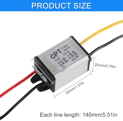 2PCS 12V to 6V Car Power Voltage Converter DC 9V-22V 12V to DC 6V Buck Voltage 3A 18W Waterproof High Efficiency Step Down Volt Module Power Supply