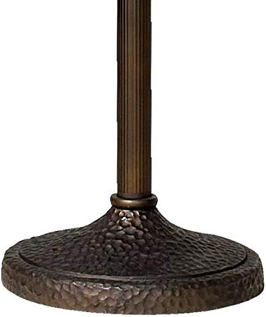 Antonio 71 1/2" Tall Bronze and Champagne Glass Torchiere Floor Lamp | Rustic Farmhouse Mission Roman 3-Light Frosted Amber Shade for Living Room
