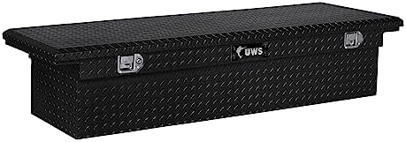 UWS EC10592 72-Inch Gloss Black Heavy-Wall Aluminum Truck Tool Box with Low Profile, RigidCore Lid