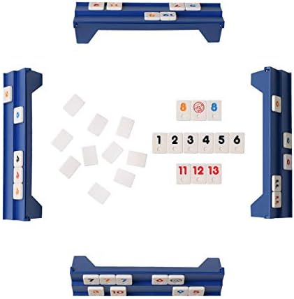 Point Games Classic Mini Rummy Game Set with 4 Exclusive Folding Playing Racks in Super Durable Travel Bag, for 2-4 Players Great Gift for Adults and Kids