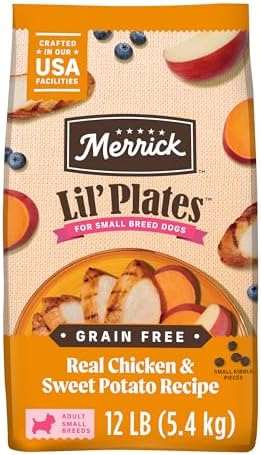 Merrick Lil’ Plates Premium Grain Free Dry Dog Food For Small Dogs, Real Chicken And Sweet Potato Kibble - 4.0 lb. Bag
