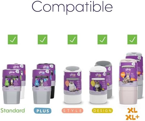 Litter Genie Refill Bags | Standard 3-Pack, 28 total ft | Up to 6 Months of Supply | Ultimate Odor Control Cat Litter Bags
