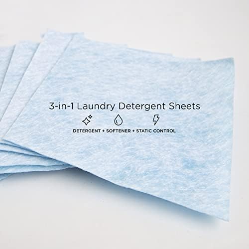 WashEZE (10 Ct) All in One Laundry Sheets Scented - Detergent-Fabric Softener-Stain Fighter - Static Guard Soap Sheet -All in One Detergent Sheet