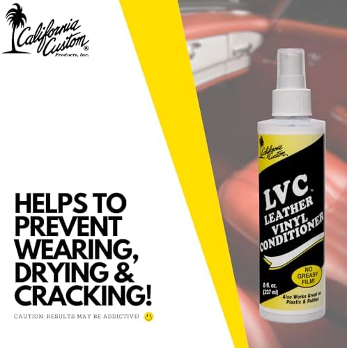 CALIFORNIA CUSTOM – Leather Vinyl Conditioner LVC, Protect Your Leather, Rubber, Plastic and Vinyl from Wearing
