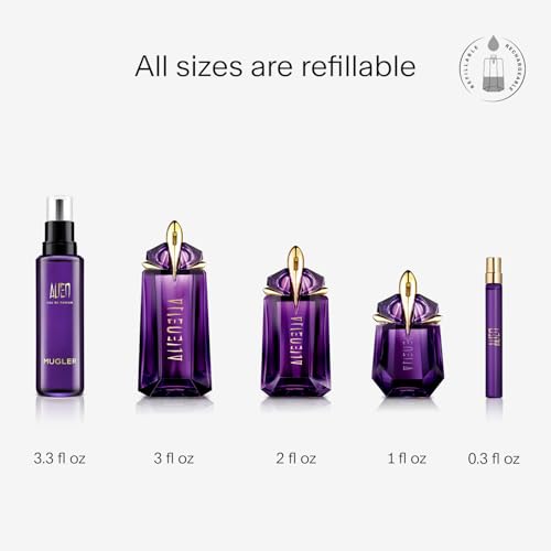 Mugler Alien Eau de Parfum - Long Lasting Floral Woody Womens Perfume | Fragrance With Jasmine, Cashmeran Wood & Amber - Bold Feminine Fragrance Perfect for Daily Wear- Refillable Bottle