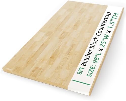 Butcher Block Countertop Wood Tabletop - 4FT Solid Birch Wood Table Top, Unfinished Hardwood Butcher Block Slab for Kitchen Countertops, Island, Desk Top, Workbench Top, Tabletop 50"x25"x1.5"