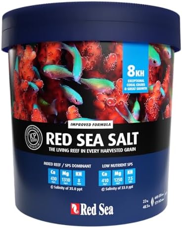 Red Sea Reef Salt Mix Large Bucket - Makes 175 Gallons Complete Marine Saltwater Aquarium Advanced Formula Optimal Coral Health & Stability
