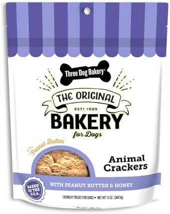 Three Dog Bakery Soft Baked Classic Cookies for Dogs - 13 oz Box | Oats & Apple Flavor - Made with Real Ingredients - Rolled Oats Dog Treats