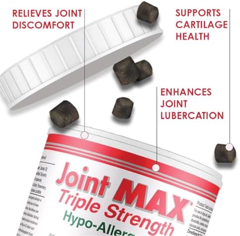 Triple Strength Hypo-Allergenic Soft Chews for Dogs - Hip and Joint Support Supplement with Glucosamine, Chondroitin, & MSM - Made in The USA - 120 Soft Chews