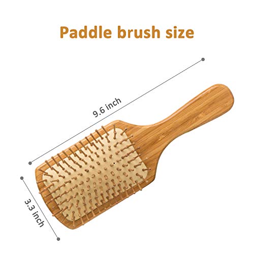 Paddle brush, hair brush, Made of pure natural bamboo, no paint coating, massage the scalp while combing hair to promote blood circulation