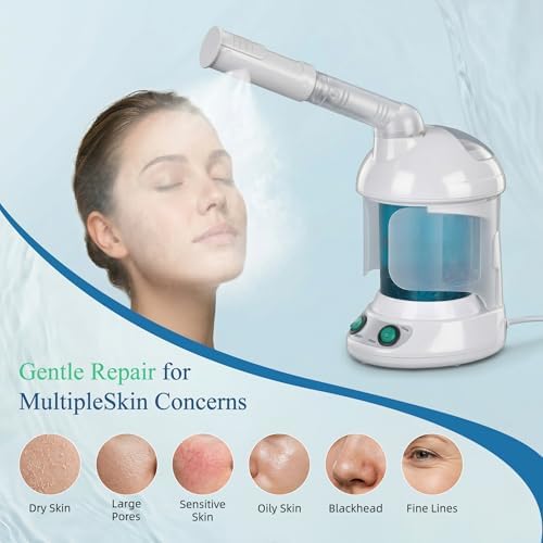 ZENY 3-in-1 Portable Facial Steamer and Hair Steamer, Humidifier, Nano Ionic Face Steamer for Acne Blackhead, Unclogs Pores, Spa Quality