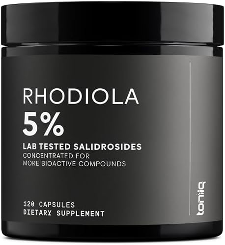 Toniiq Triple-Strength 600mg Rhodiola Rosea – 120 Capsules | 5% Salidroside Concentrated Extract - Highly Purified and Bioavailable