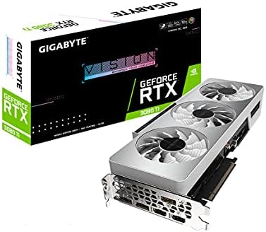 GIGABYTE GeForce RTX 3080 Ti Vision OC 12G Graphics Card, 3X WINDFORCE Fans, 12GB 384-bit GDDR6X, GV-N308TVISION OC-12GD Video Card