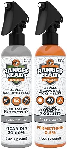 Ranger Ready P2Pak Permethrin + Picaridin Insect Repellent, Scent Zero 8 Oz