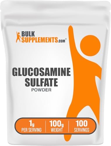 BulkSupplements.com Glucosamine Sulfate Powder - Glucosamine Supplement, Joint Support Supplement - Gluten Free, 1g per Serving, 1kg (2.2 lbs) (Pack of 1)