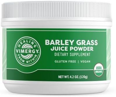 Vimergy Barley Grass Juice Powder, Organic Superfood, 250g, 63 Servings | Clean Nutrient-Dense Superfood*, Powerful Antioxidants for Cardiovascular Health*, Vegan, Gluten-Free