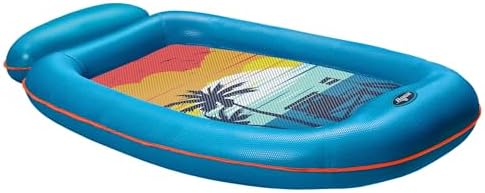 Aqua Comfort Pool Float Lounge – Inflatable Pool Floats for Adults with Headrest and Footrest – Bubble Waves