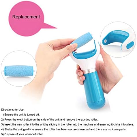 5 Pack Blue Extra Coarse Replacement Refill Roller Compatible with Amope Pedi Refills Electronic Foot File