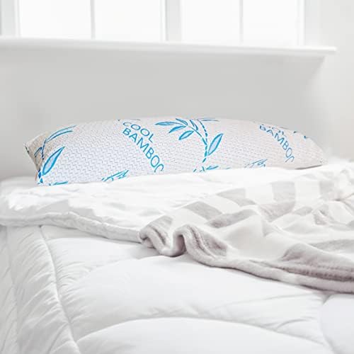 ComfySleep Queen Size 2 Pack Rayon Made from Bamboo Pillows for Sleeping, Cooling Shredded Memory Foam Adjustable Bed Pillow with