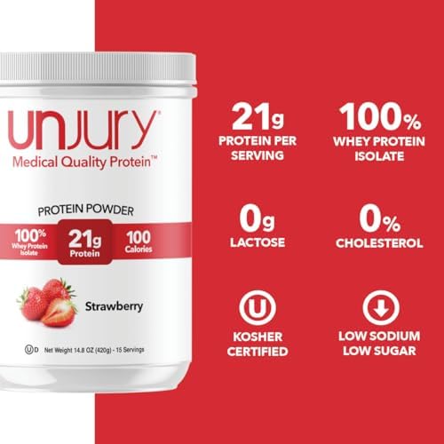Unflavored Protein Powder | 21g 100% Whey Isolate Protein Powder | Unflavored Whey Protein Powder | Low Carb and Sugar Free Whey Protein Isolate | Gluten Free | Certified Kosher | 15 Servings